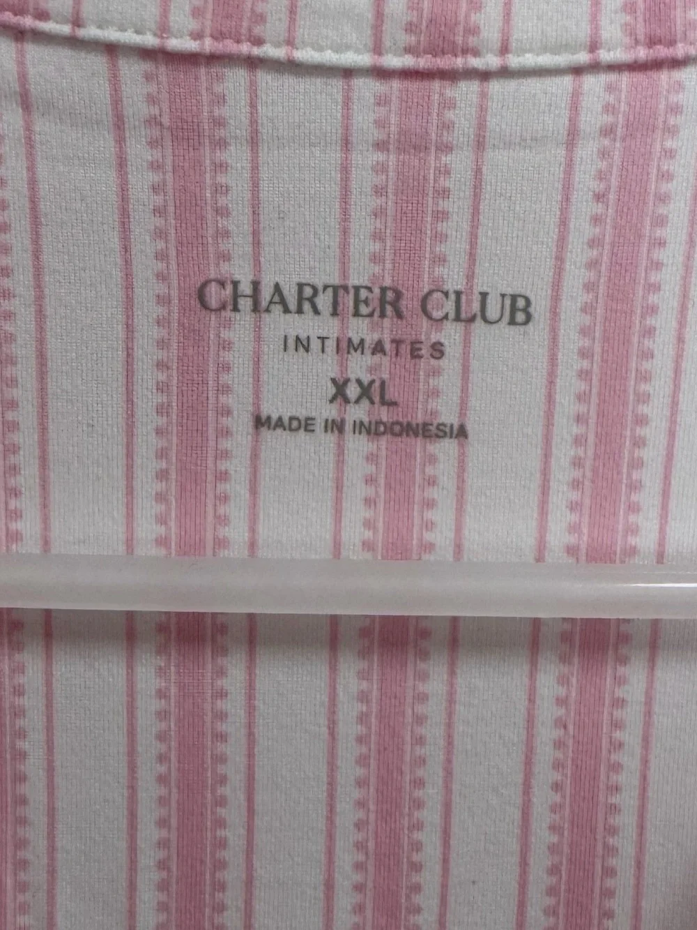 Charter Club Nightgown Womens XXL Pink White Long Sleeve Sleep Shirt Pajamas NWT